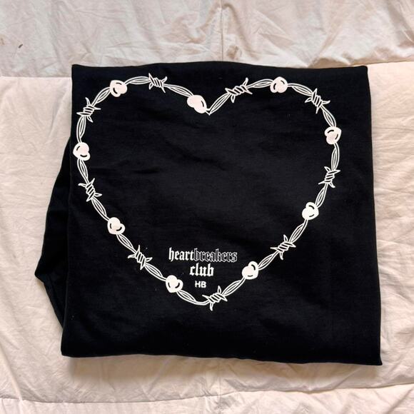 Heartbreakers club crewneck sweatshirt black sz XL  goth skater streetwear - Picture 6 of 7